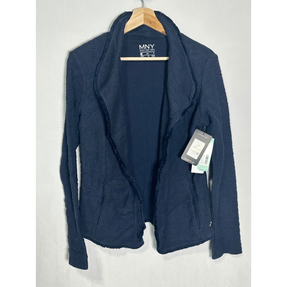 Marc New York Performance Becket Knit Jacket Navy Blue MN7J4429 Womens Small
